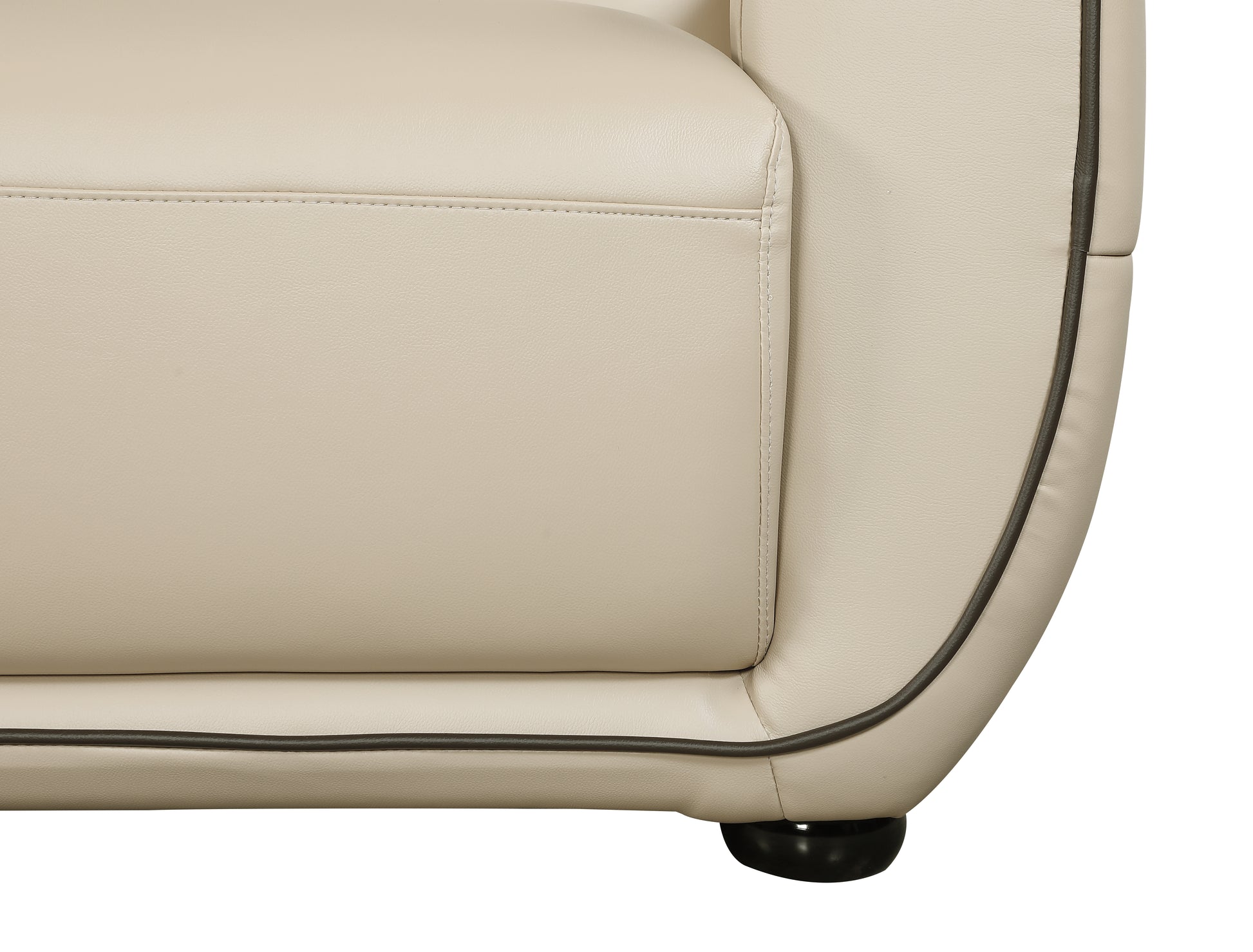 Genuine Leather Chair Beige Foam Leather