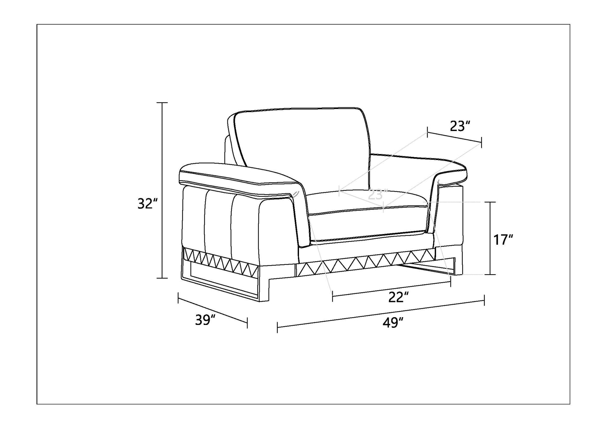 Top Grain Italian Leather Chair Light Gray Foam Leather