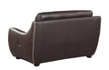 Genuine Leather Loveseat Brown Foam Leather
