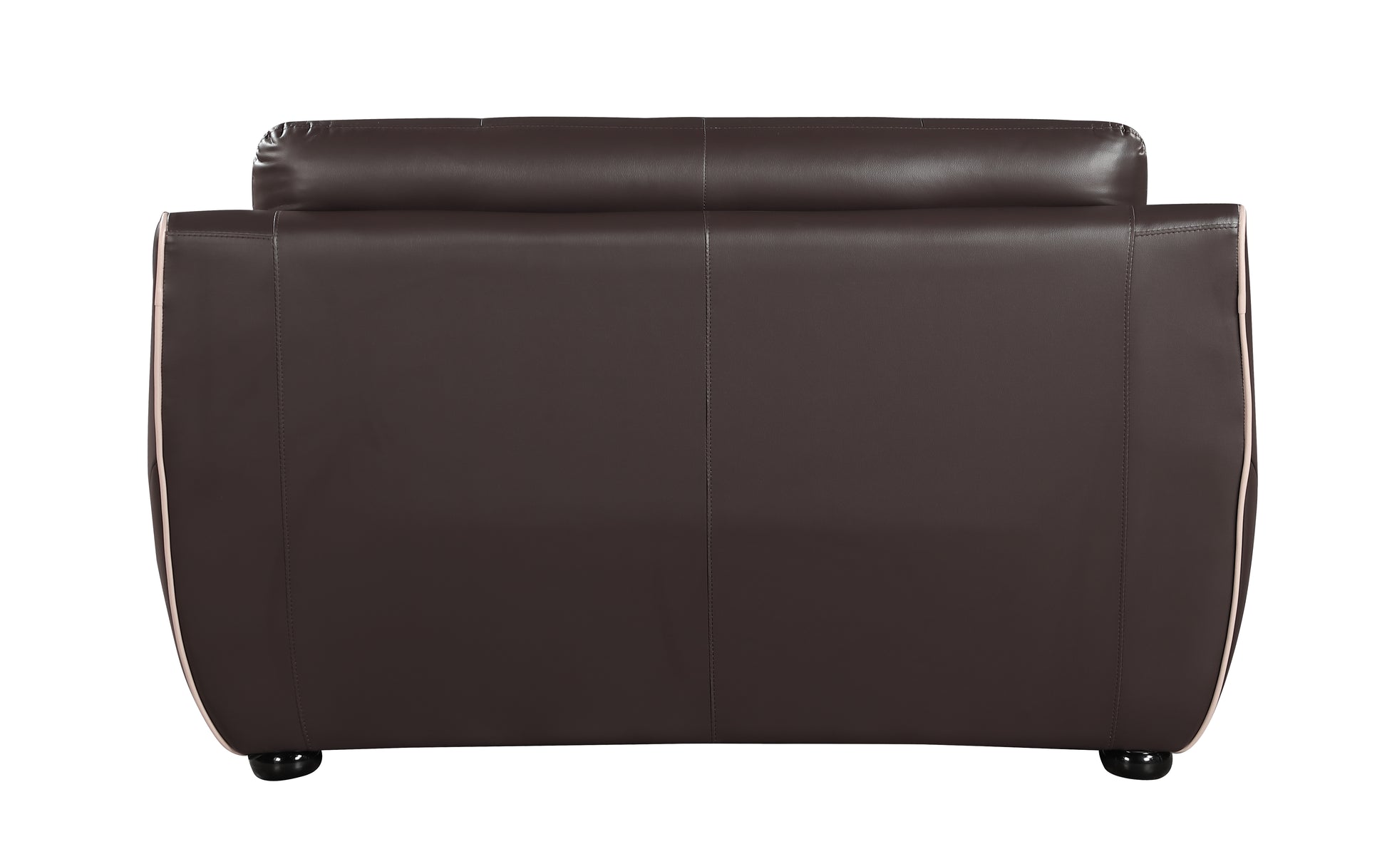 Genuine Leather Loveseat Brown Foam Leather