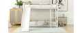 Metal Bunk Bed With Slide, Twin Over Twin, White Box Spring Not Required White Metal Bedroom Metal