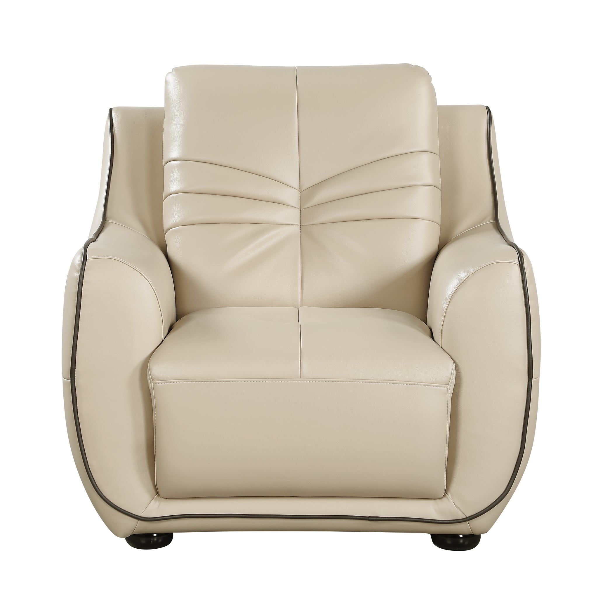 Genuine Leather Chair Beige Foam Leather