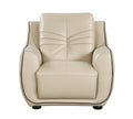 Genuine Leather Chair Beige Foam Leather