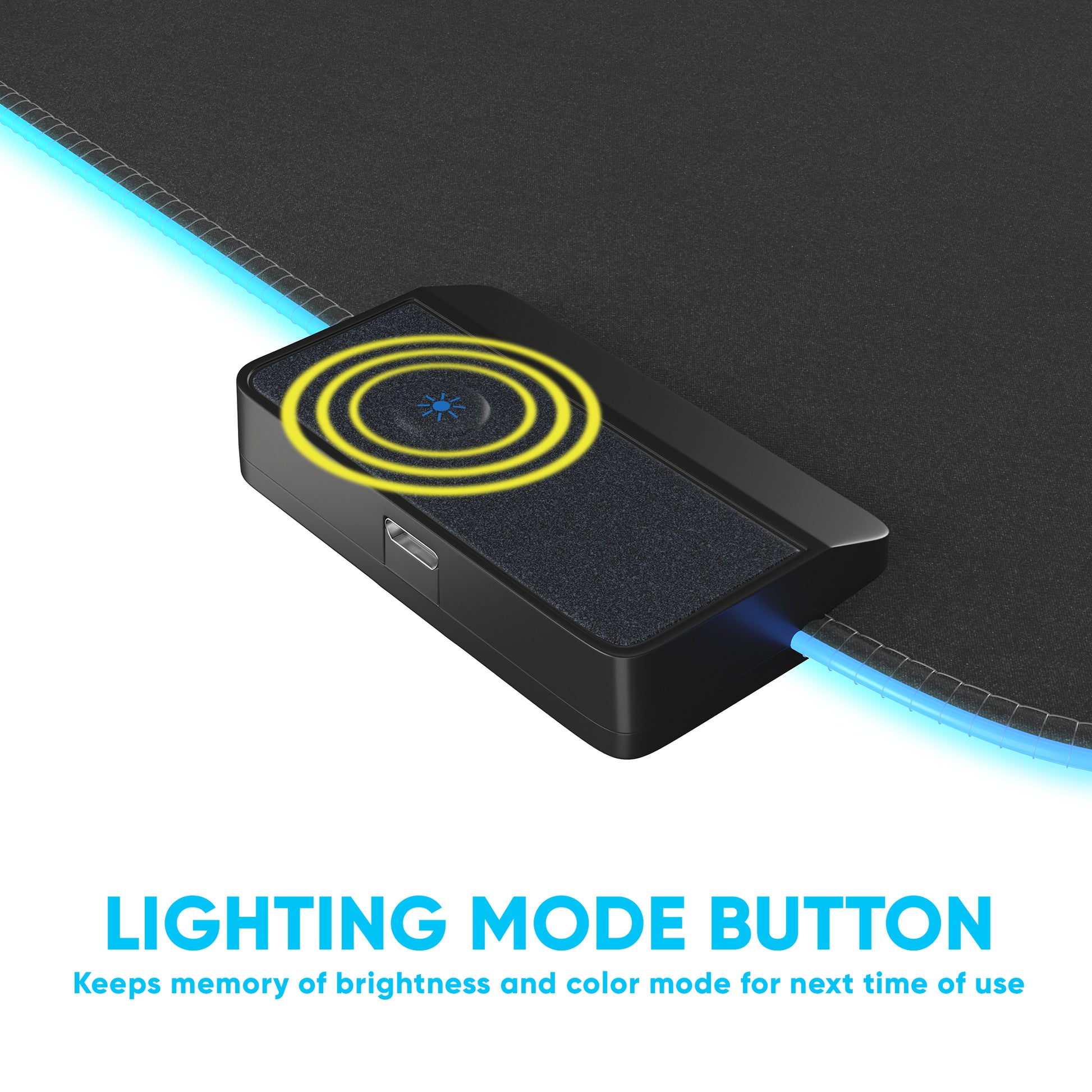 Mouse Pad Dardashti Led Black Nylon