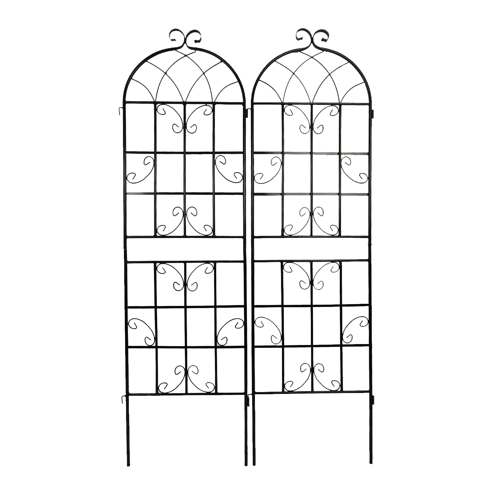 2 Pack Metal Garden Trellis 71" X 19.7" Rustproof Trellis For Climbing Plants Outdoor Flower Support Black Black Iron