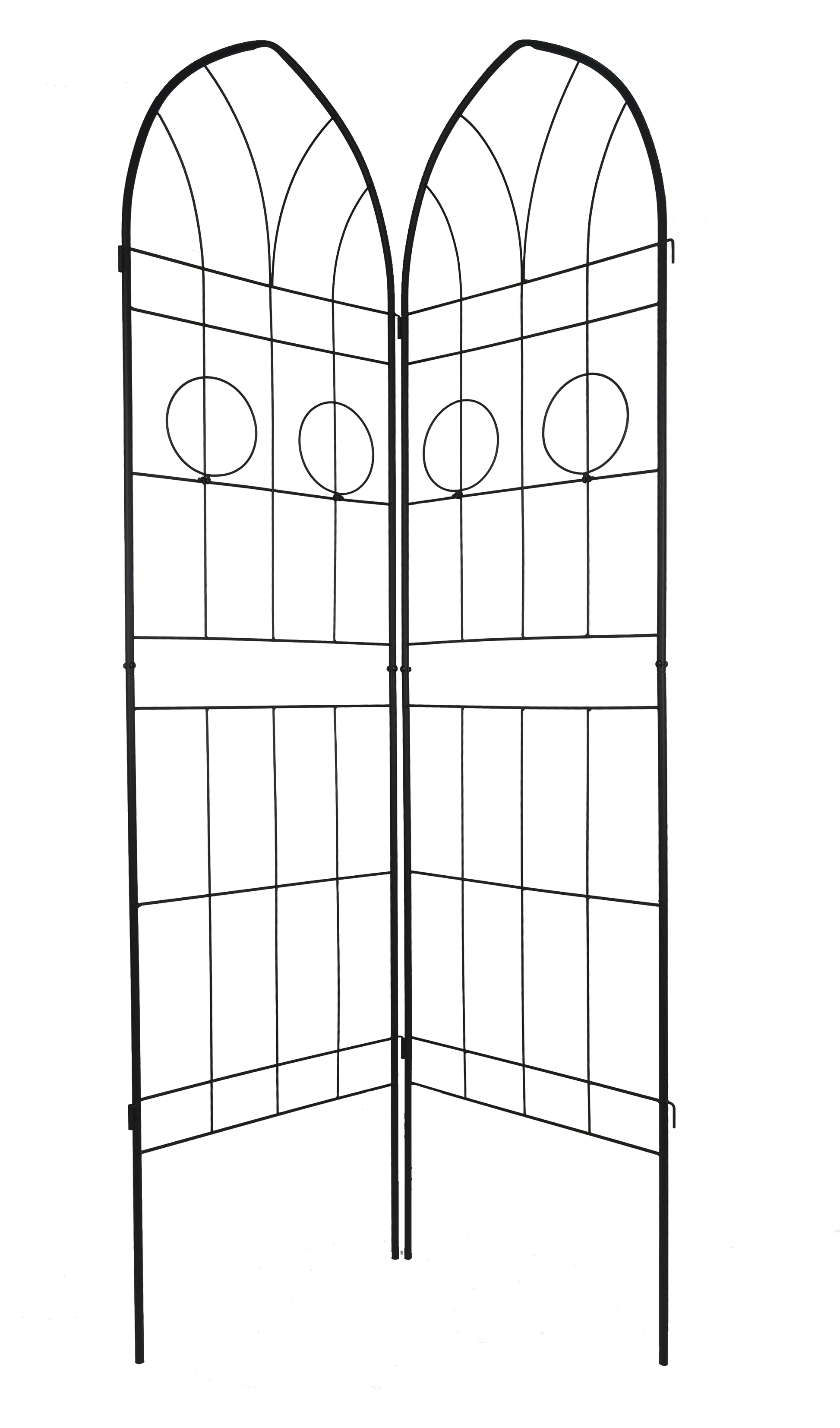 4 Pack Metal Garden Trellis 78.7" X 19.7" Rustproof Trellis For Climbing Plants Outdoor Flower Support Black Black Iron