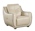 Genuine Leather Chair Beige Foam Leather