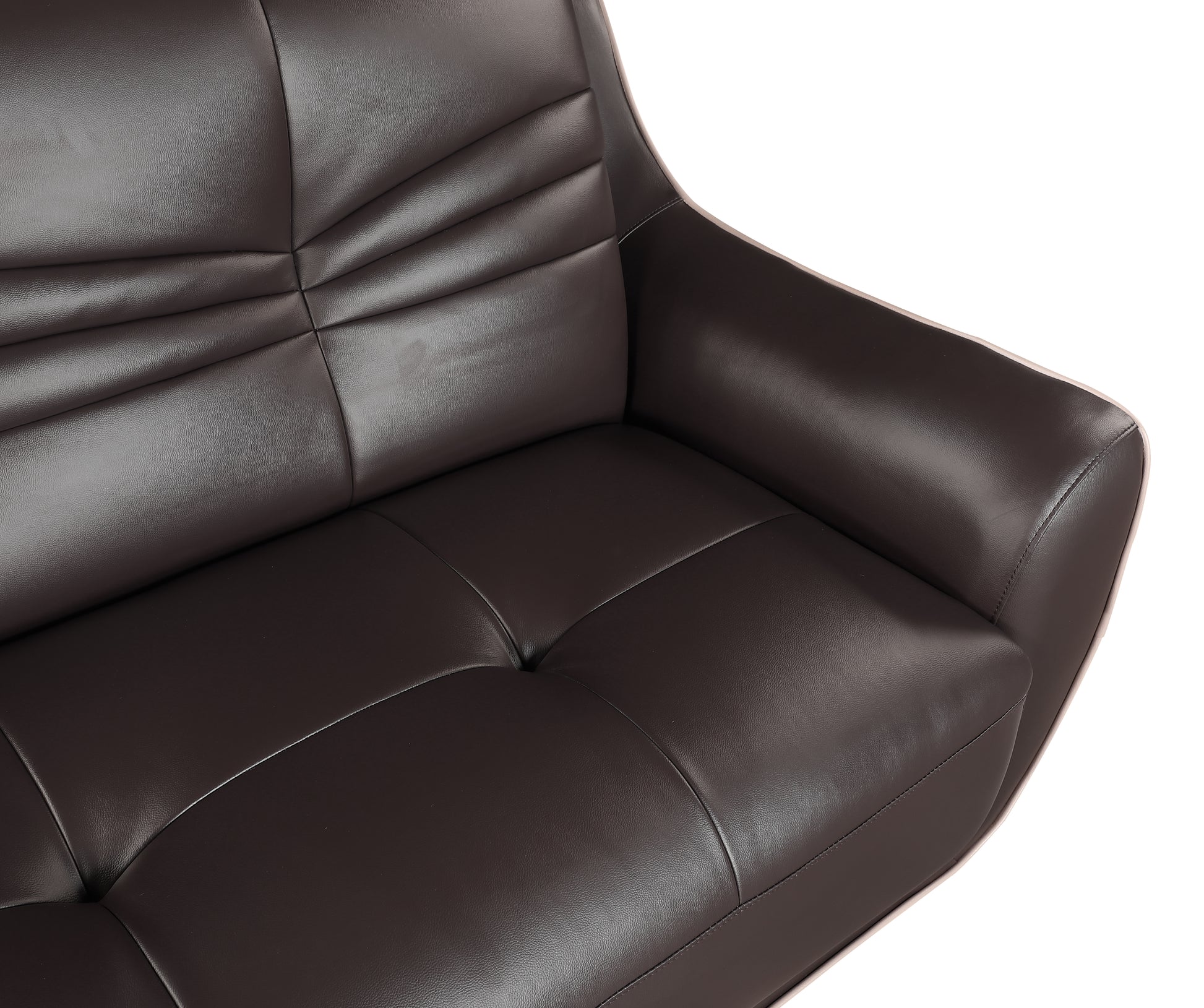 Genuine Leather Loveseat Brown Foam Leather