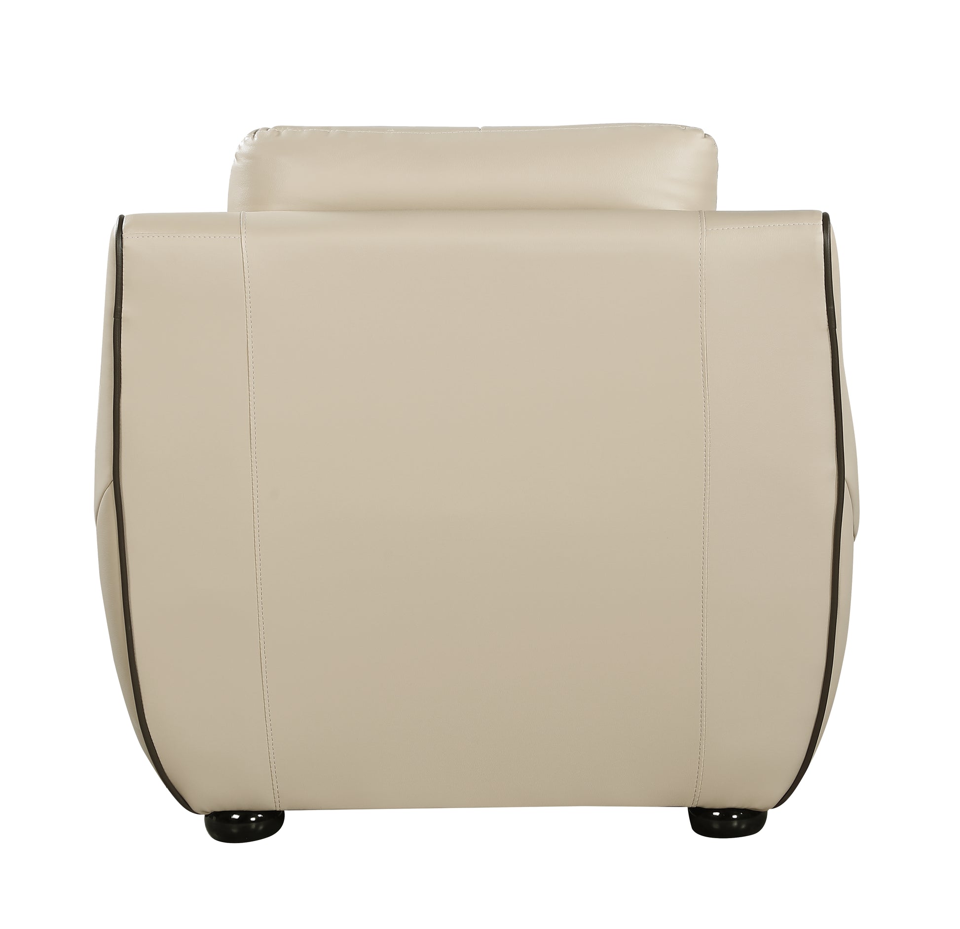 Genuine Leather Chair Beige Foam Leather