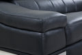 Top Grain Italian Leather Loveseat Black Foam Leather