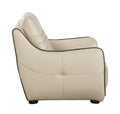 Genuine Leather Chair Beige Foam Leather