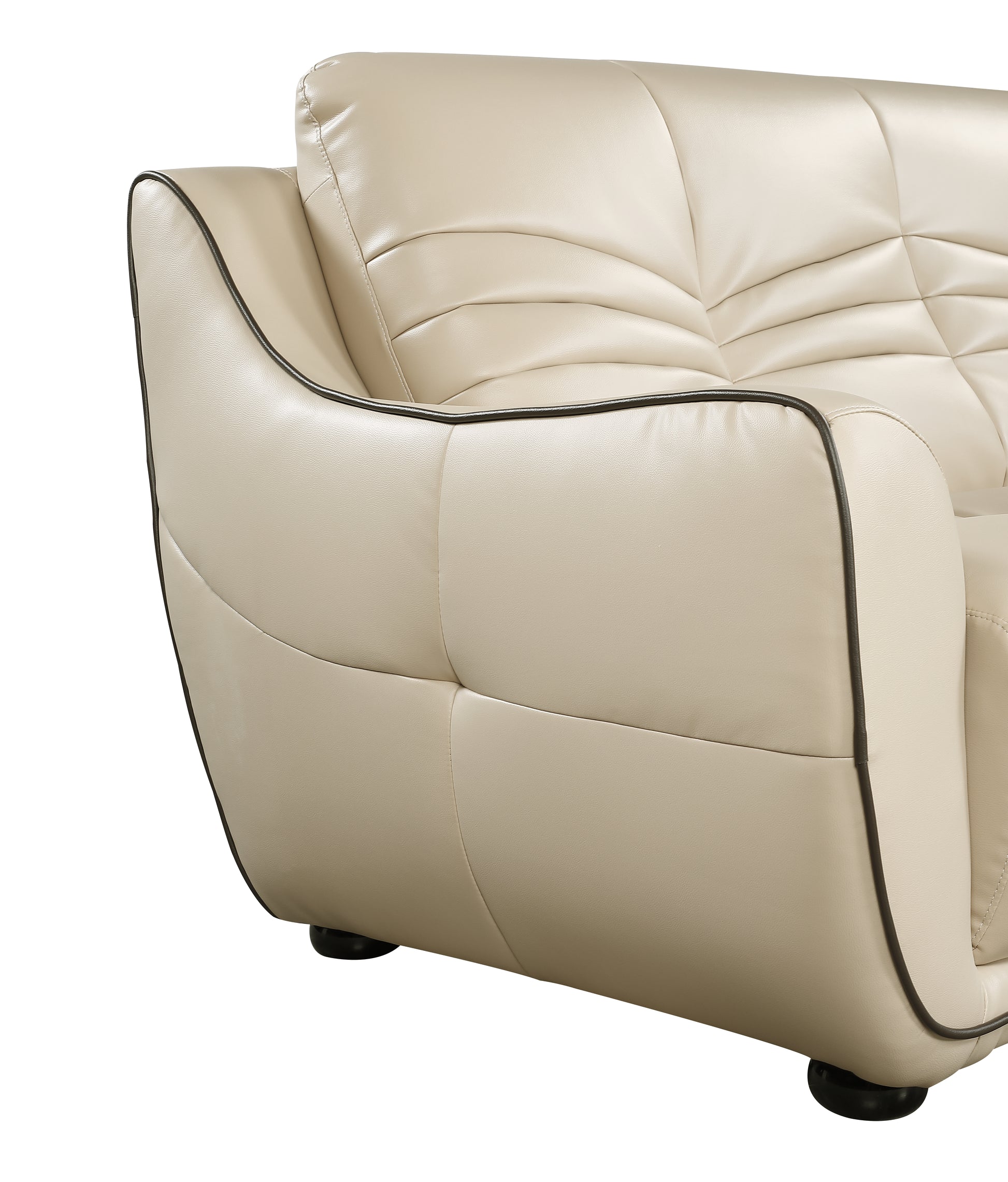 Genuine Leather Chair Beige Foam Leather