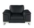 Top Grain Italian Leather Chair Black Foam Leather