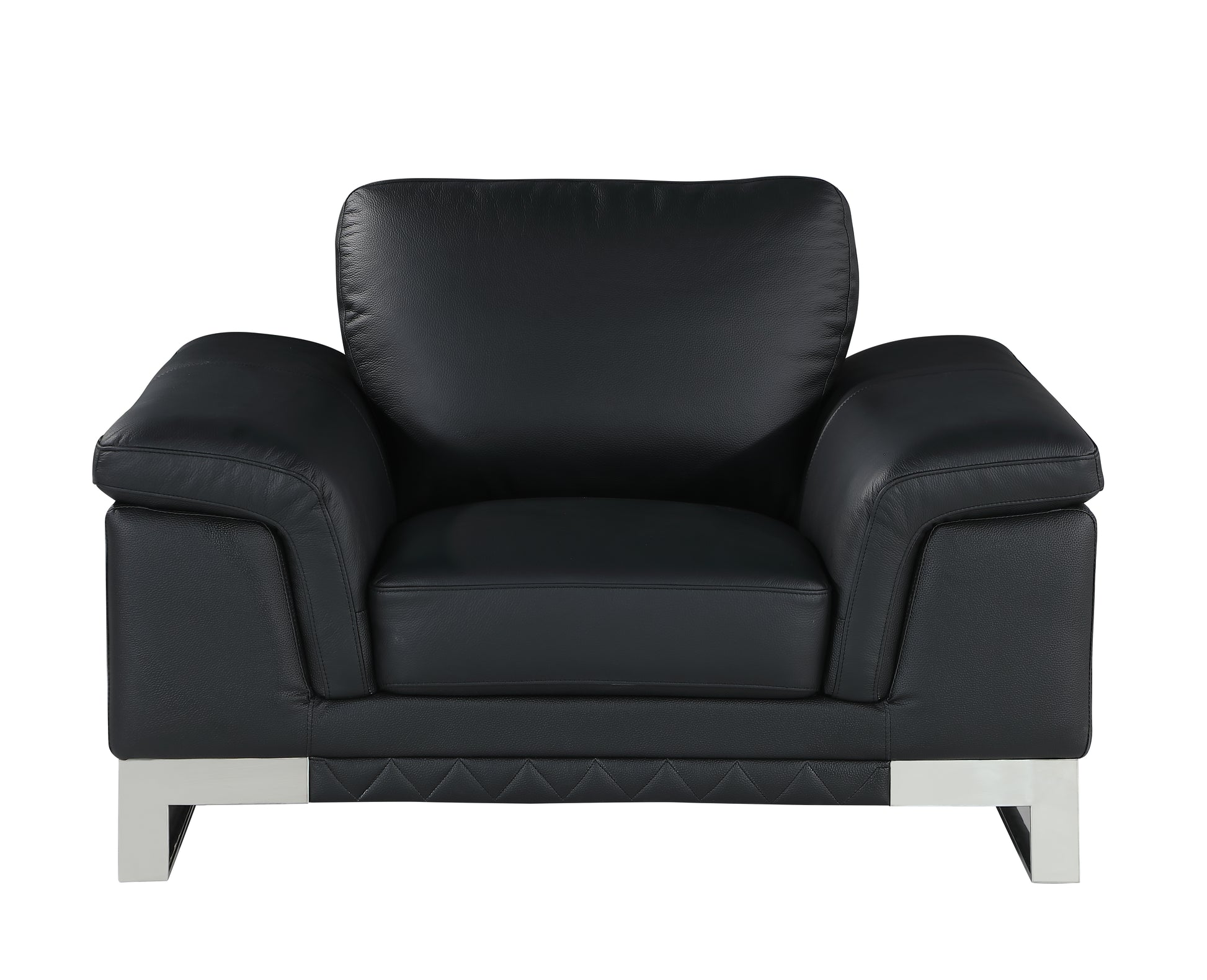 Top Grain Italian Leather Chair Black Foam Leather