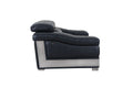 Top Grain Italian Leather Loveseat Black Foam Leather