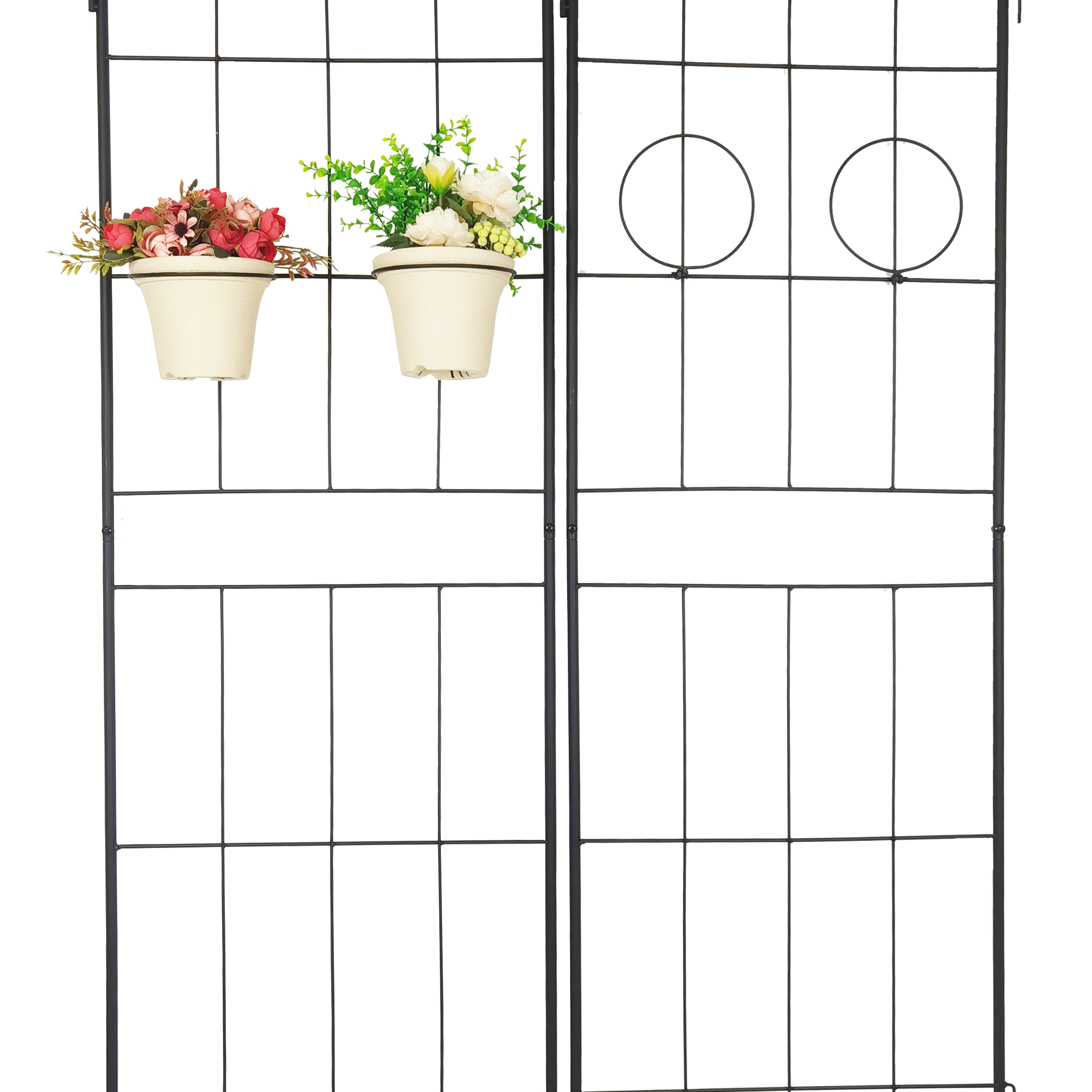 2 Pack Metal Garden Trellis 78.7" X 19.7" Rustproof Trellis For Climbing Plants Outdoor Flower Support Black Black Iron