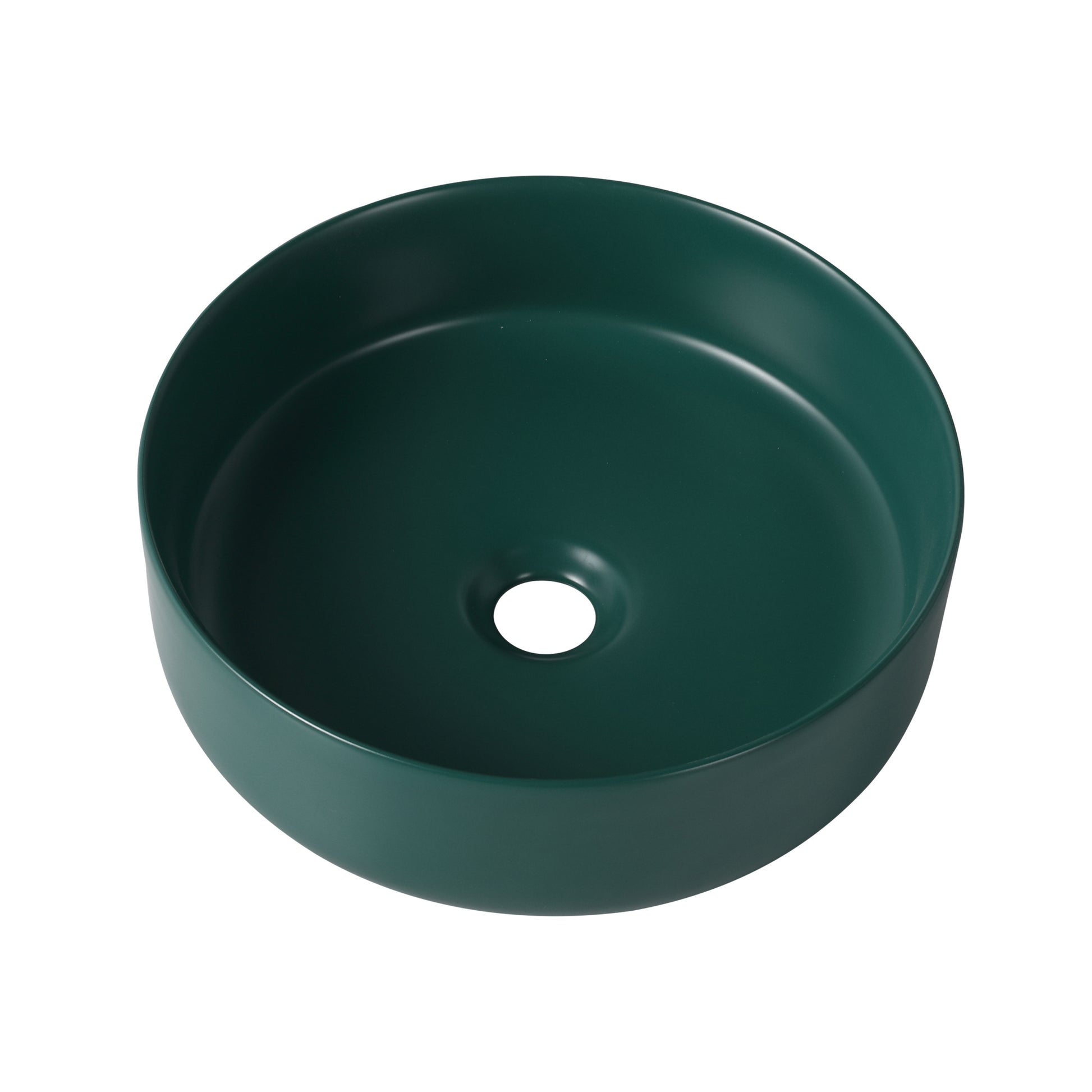 Ceramic Circular Vessel Bathroom Sink Art Sink Green Ceramic