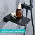 Modern Style Matte Black Wall Mount Tub Filler Bathroom Bathtub Faucet Shower Set Matt Black Brass