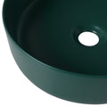 Ceramic Circular Vessel Bathroom Sink Art Sink Green Ceramic