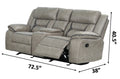 Denali Faux Leather Upholstered 2 Pc Sofa Set Made With Wood Finished In Gray Gray Faux Leather Metal Bedroom Medium Soft Cushion Back Contemporary,Modern Solid Wood Mdf Wood 5 Seat