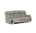 Denali Faux Leather Upholstered 3 Pc Sofa Set Made With Wood Finished In Gray Gray Faux Leather Metal Primary Living Space Medium Soft Cushion Back Contemporary,Modern Solid Wood Mdf Wood 6 Seat
