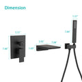 Modern Style Matte Black Wall Mount Tub Filler Bathroom Bathtub Faucet Shower Set Matt Black Brass