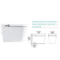 Multifunction U Shaped Smart Toilet Automatic Flush With Remote Control Foot Sensor Night Light White Abs