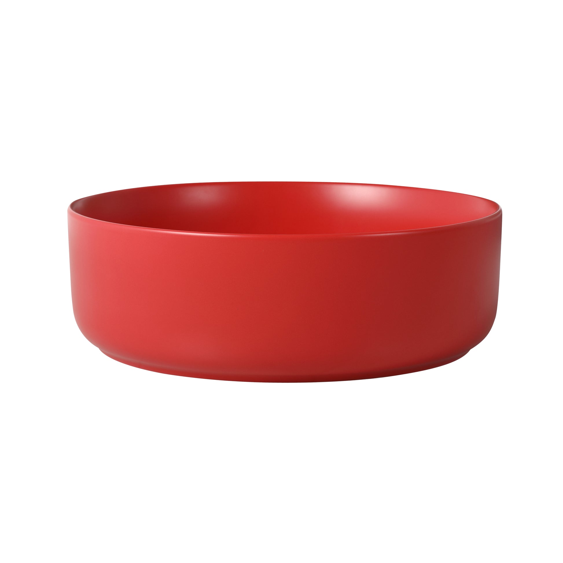 Ceramic Circular Vessel Bathroom Sink Art Sink Red Ceramic