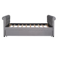 Twin Size Upholstered Daybed With Trundle, Wood Slat Support, Gray Old Sku :Lp000116Aae Gray Upholstered