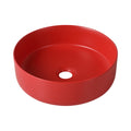 Ceramic Circular Vessel Bathroom Sink Art Sink Red Ceramic