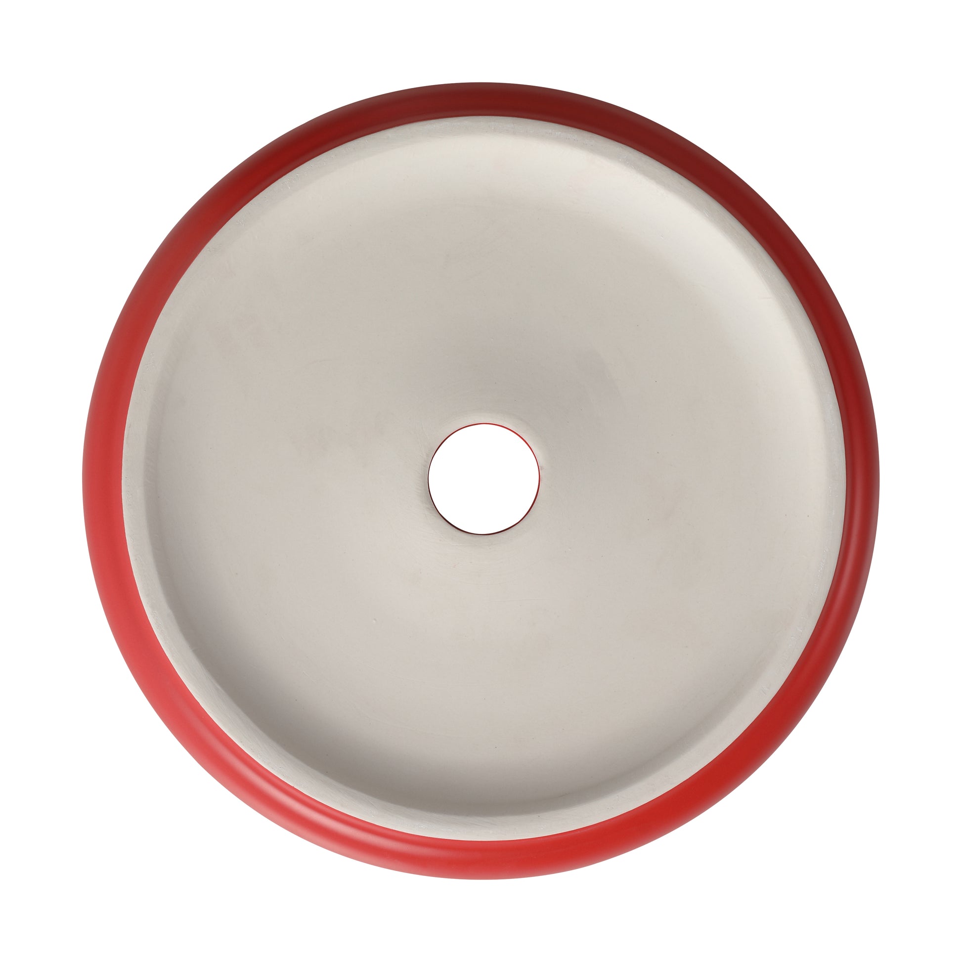 Ceramic Circular Vessel Bathroom Sink Art Sink Red Ceramic