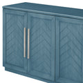 Sideboard With 4 Doors Large Storage Space Buffet Cabinet With Adjustable Shelves And Silver Handles For Kitchen, Dining Room, Living Room Antique Blue Antique Blue Solid Wood Mdf