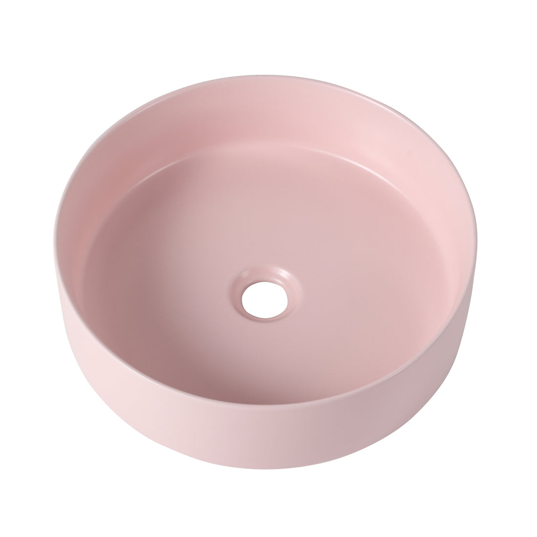 Ceramic Circular Vessel Bathroom Sink Art Sink Pink Ceramic