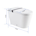 Multifunction U Shaped Smart Toilet Automatic Flush With Remote Control Foot Sensor Night Light White Abs