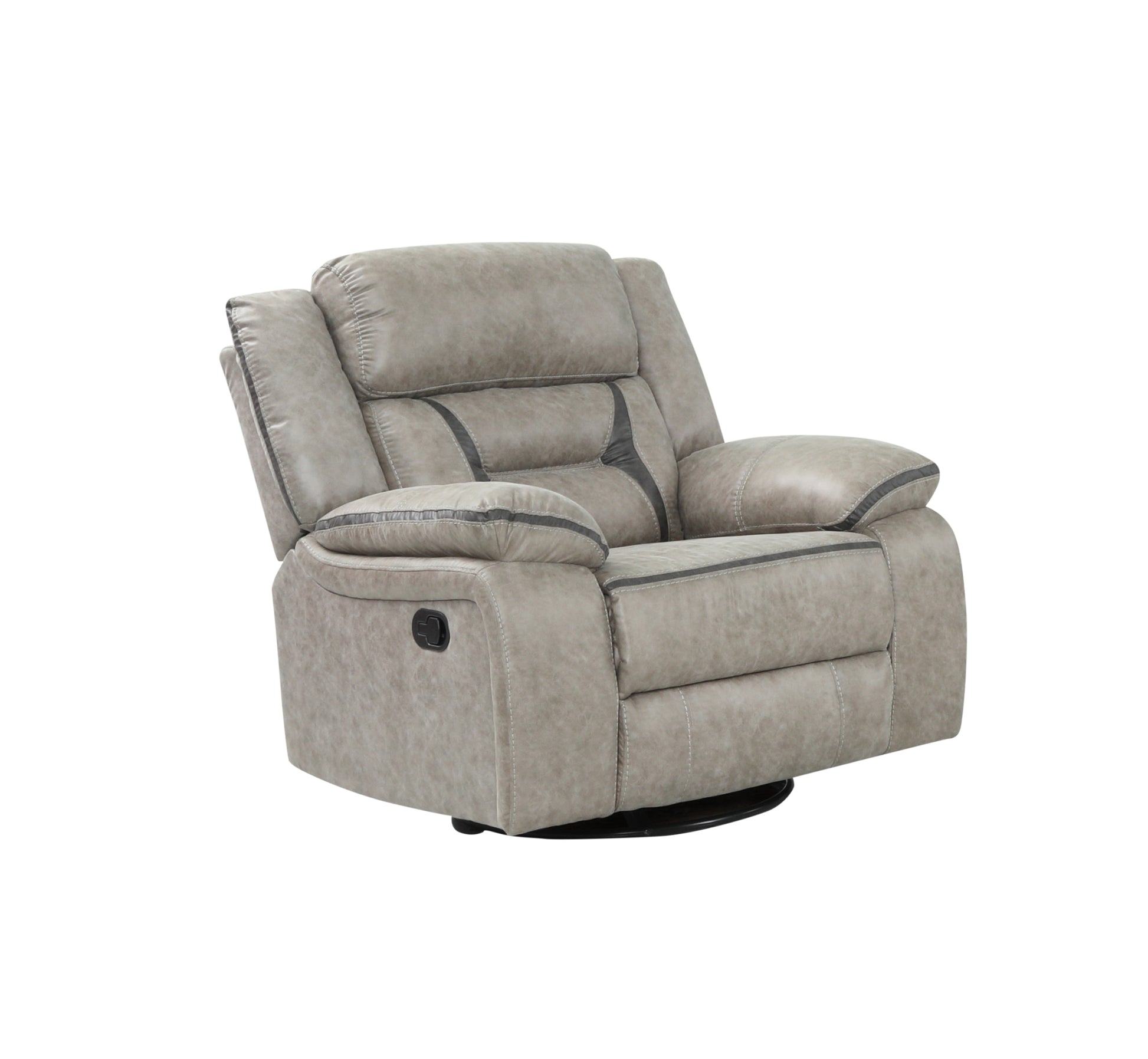 Denali Faux Leather Upholstered 3 Pc Sofa Set Made With Wood Finished In Gray Gray Faux Leather Metal Primary Living Space Medium Soft Cushion Back Contemporary,Modern Solid Wood Mdf Wood 6 Seat