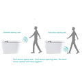 Multifunction U Shaped Smart Toilet Automatic Flush With Remote Control Foot Sensor Night Light White Abs