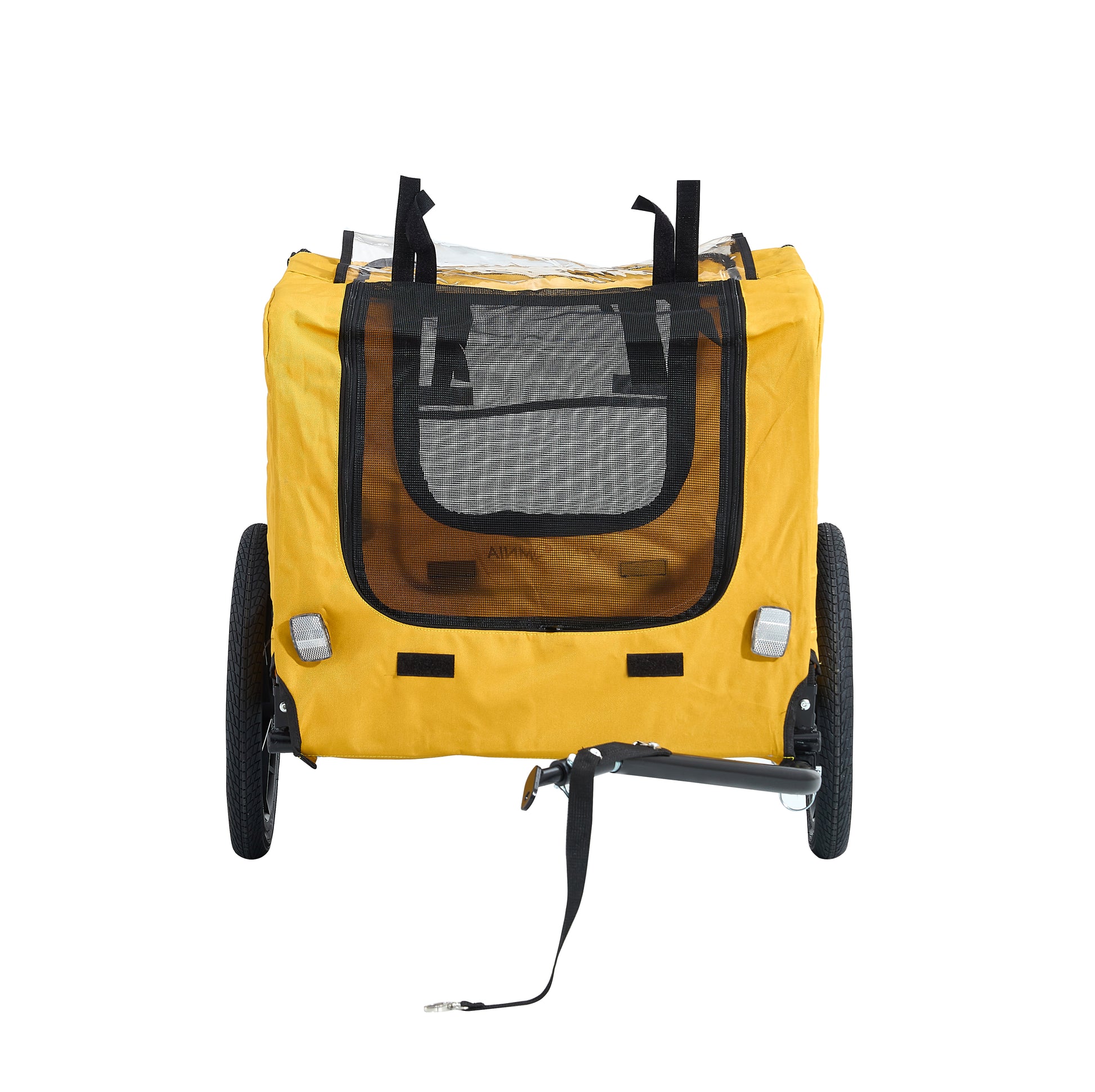Yellow Outdoor Heavy Duty Foldable Utility Pet Stroller Dog Carriers Bicycle Trailer Yellow Oxford Fabric Steel