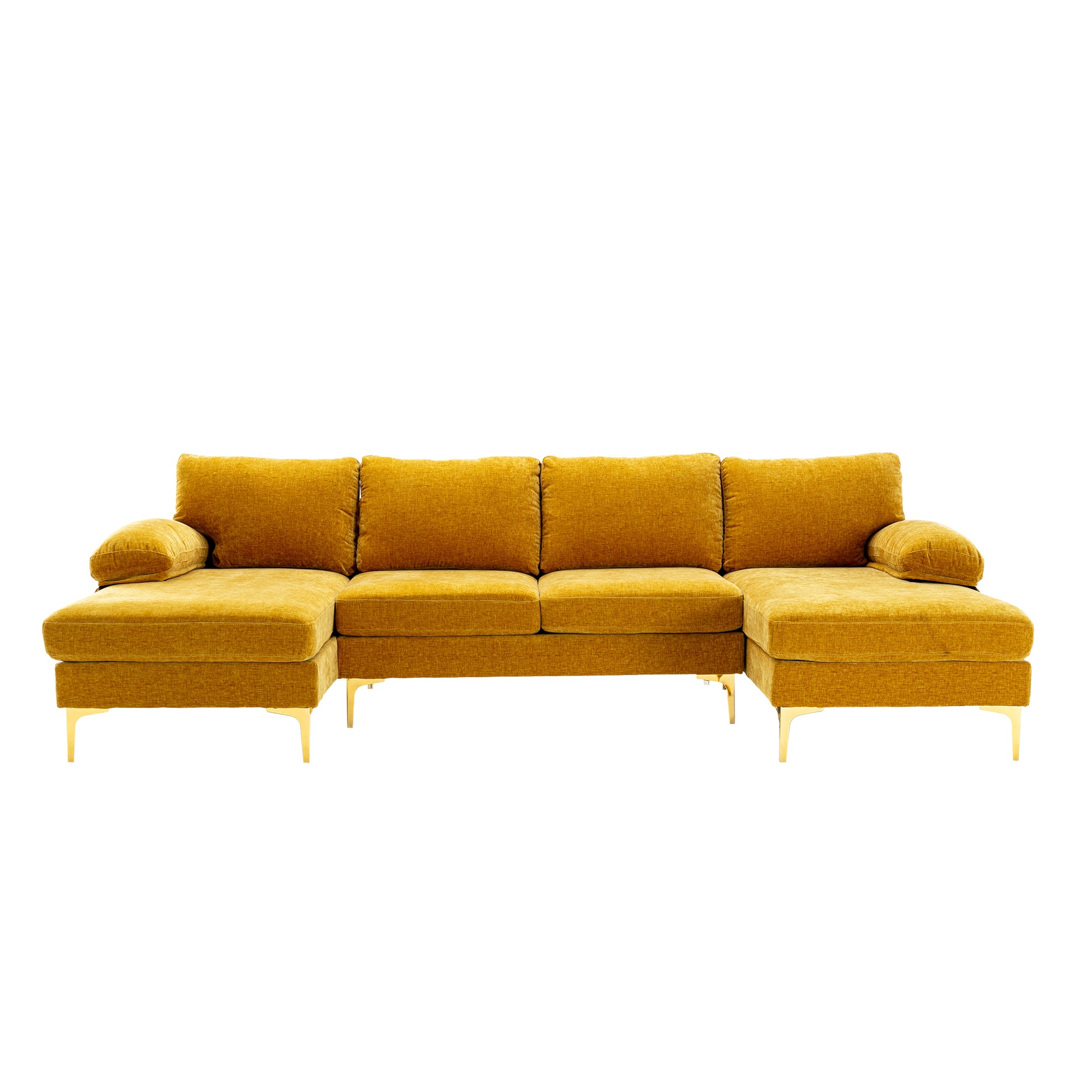 Coolmore Accent Sofa Living Room Sofa Sectional Sofa Mustard Yellow Polyester