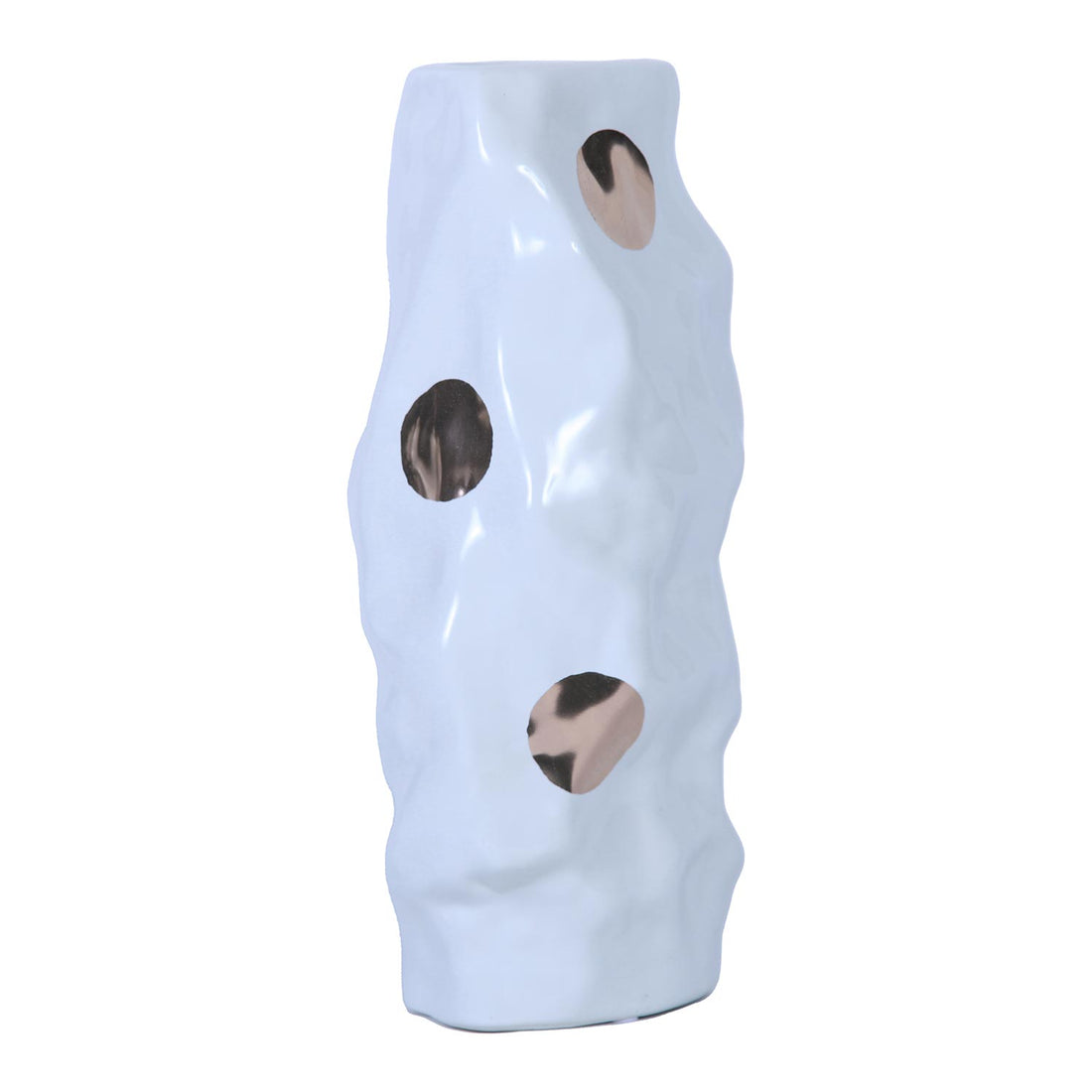 Modern And Elegant White Ceramic Vase With Gold Design White Ceramic