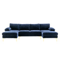 Coolmore Accent Sofa Living Room Sofa Sectional Sofa Navy Blue Polyester