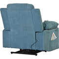 Massage Recliner,Power Lift Chair For Elderly With Adjustable Massage And Heating Function,Recliner Chair With Infinite Position And Side Pocket For Living Room ,Blue Blue Foam Linen