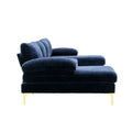 Coolmore Accent Sofa Living Room Sofa Sectional Sofa Navy Blue Polyester