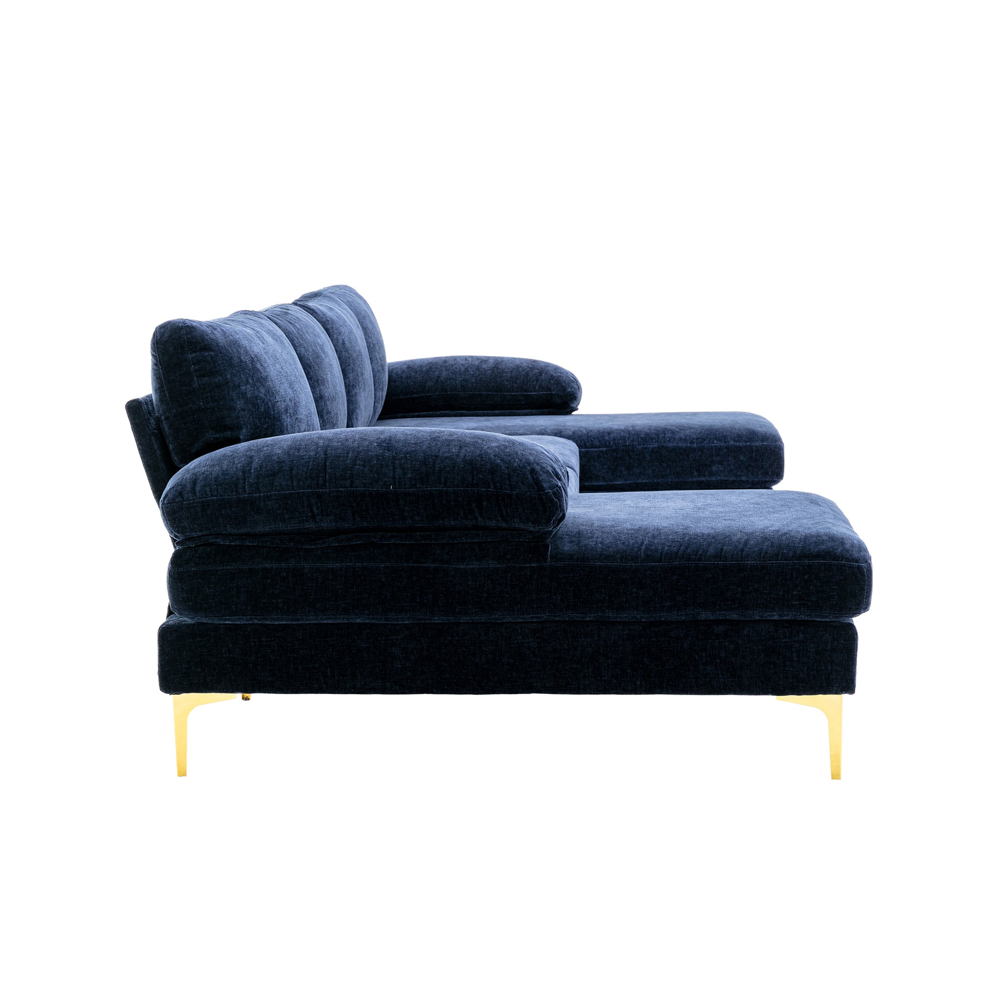 Coolmore Accent Sofa Living Room Sofa Sectional Sofa Navy Blue Polyester
