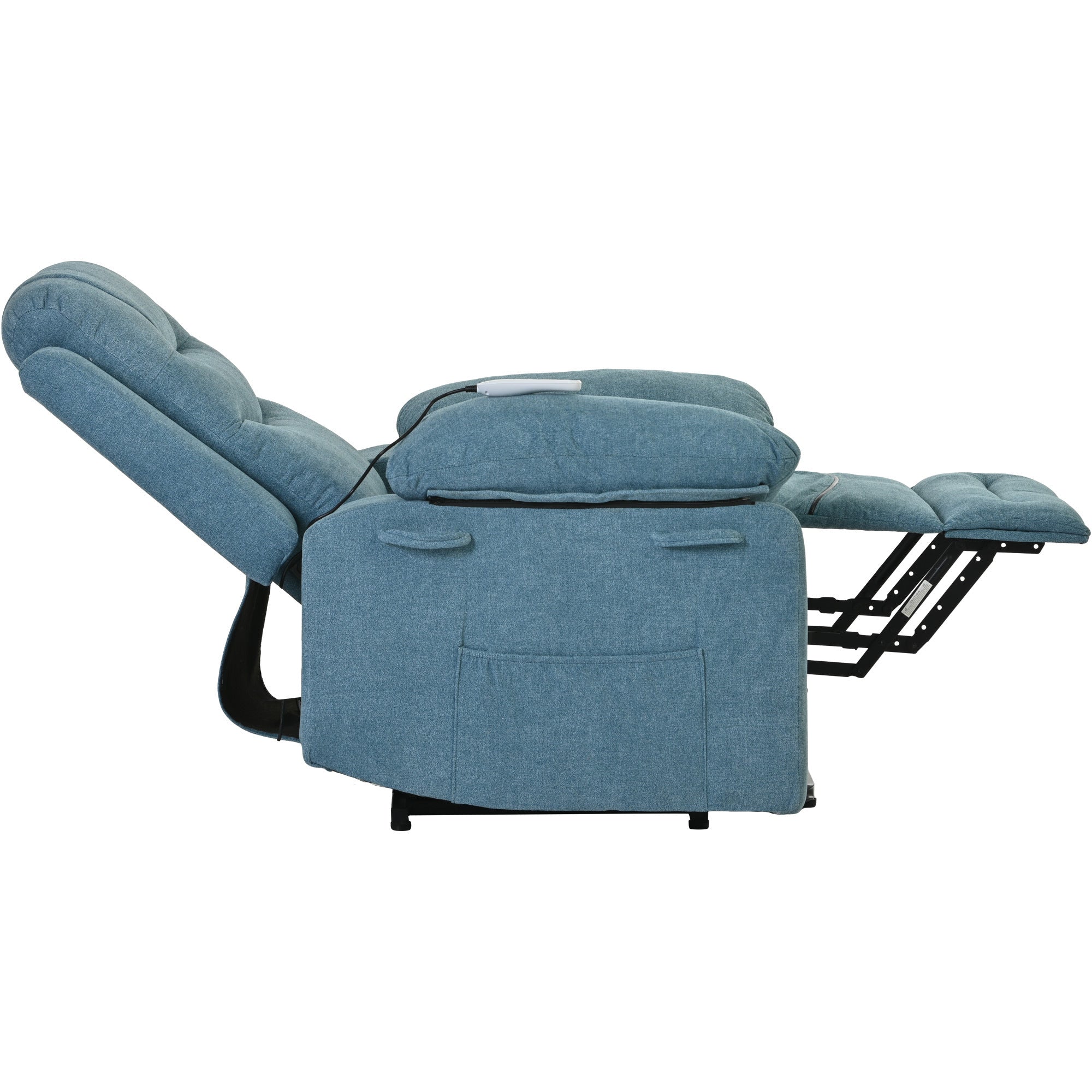 Massage Recliner,Power Lift Chair for Elderly with blue-foam-linen