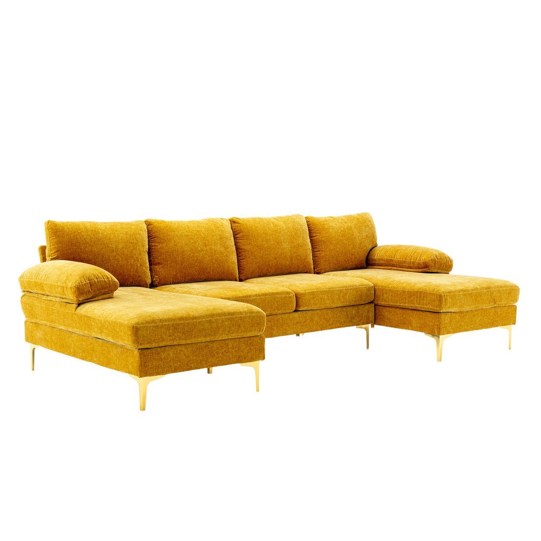 Coolmore Accent Sofa Living Room Sofa Sectional Sofa Mustard Yellow Polyester