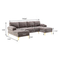 Coolmore Accent Sofa Living Room Sofa Sectional Sofa Gray Polyester