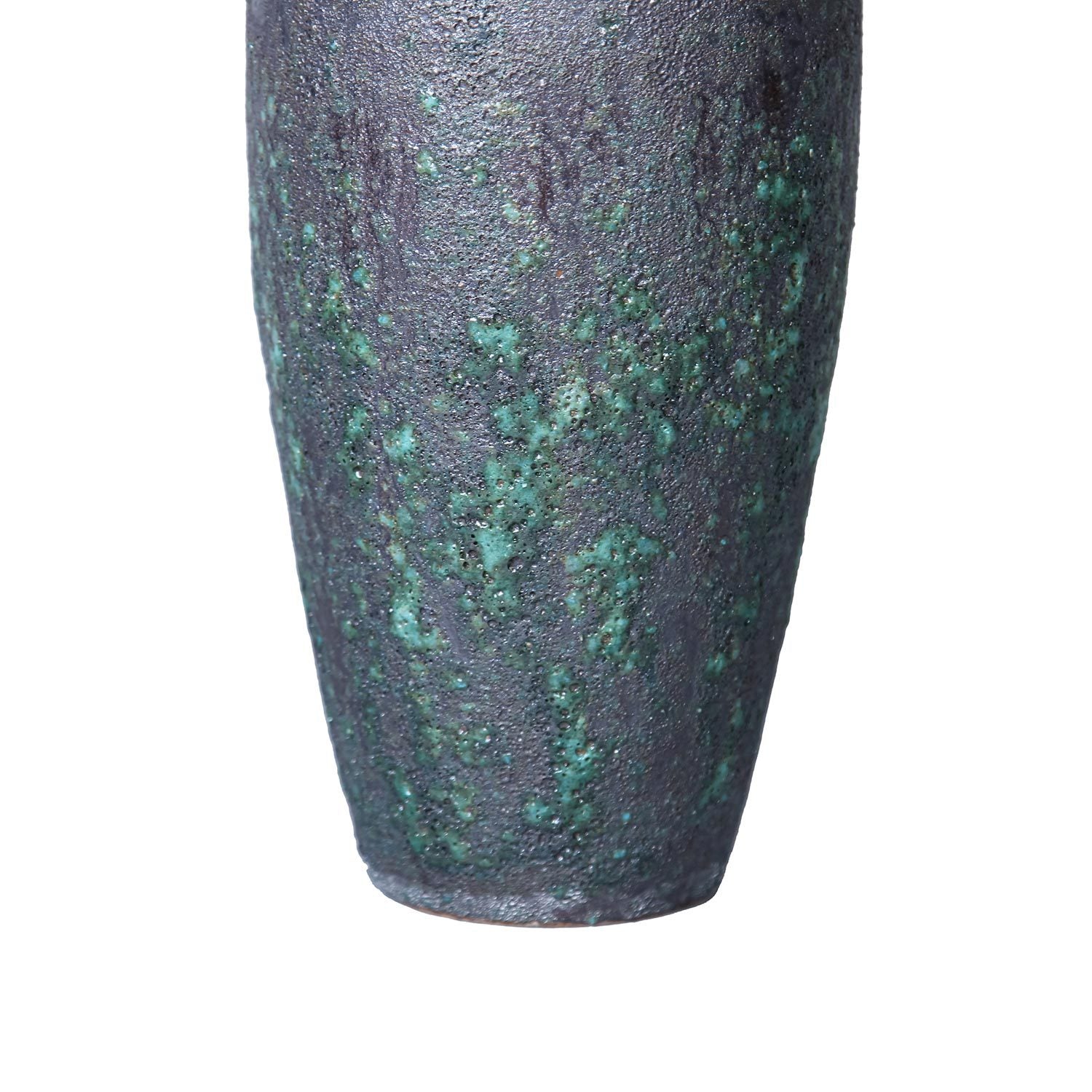 Vintage Smoke Ceramic Vase 7"D x 14"H Artisanal Piece smoke-ceramic
