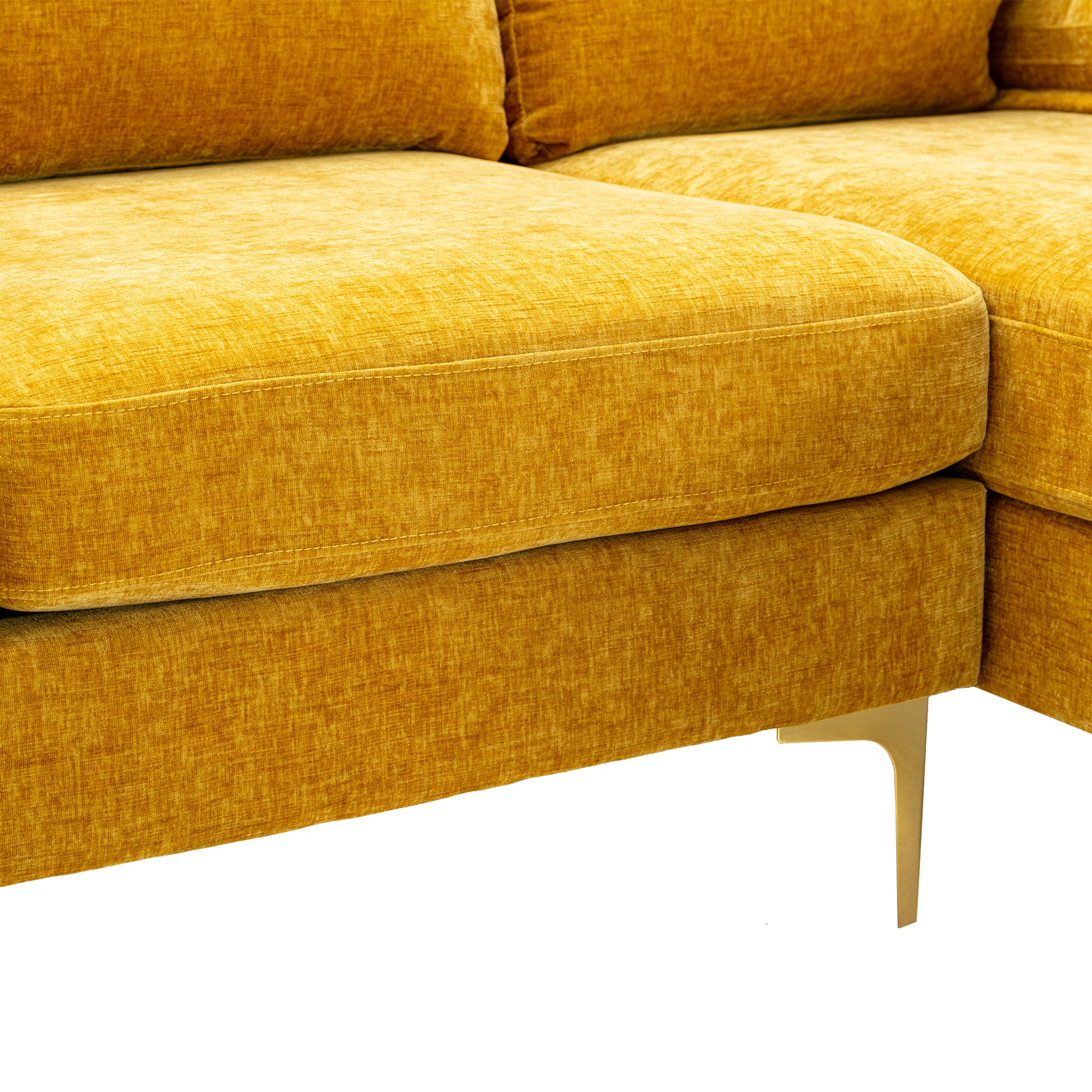 Coolmore Accent Sofa Living Room Sofa Sectional Sofa Mustard Yellow Polyester