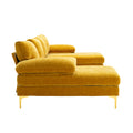 Coolmore Accent Sofa Living Room Sofa Sectional Sofa Mustard Yellow Polyester