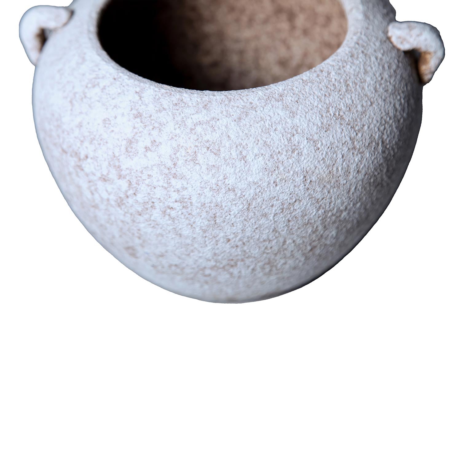 Artisan Ceramic Grey Stone Vase 10"D X 7"H Country Charm For Your Home Antique Grey White Ceramic